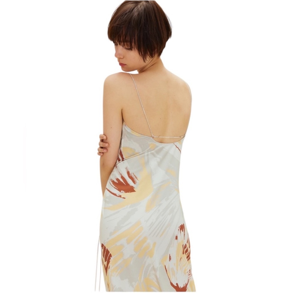 NWT Neiwai x Savislook Shell Print Tencel Shirred Slit Maxi Dress Size 6 $168 - Picture 4 of 12